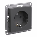 Розетка 1гн с З/К шторки с/у базальт механизм 16А AtlasDesign Systeme Electric  (1/20)