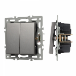 Механизм выключателя двухклавишный проходной SWT-MKP2-PL-GR (250V, 16A) (Arlight, -) Механизм выключателя двухклавишный проходной SWT-MKP2-PL-GR (250V, 16A) (Arlight, -)