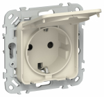 FLITE Роз. с з/к/ш кр б/к 16А IP44 РСшкр11-1-44-ФлСл сл IEK