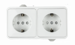 Розетка 2гн с З/К шторки о/у белый 16А IP44 3123-W AQUA IN HOME (1/5/100)