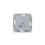 Механизм розетки USB-A+С, алюминий Эпика EKF