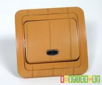 Выключатель 1кл с подсв с/у сосна IP20 Lilium Natural Kare Makel  (1/12/120)
