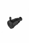 Розетка переносная с крышкой 2Р+РЕ 230V 16A каучук черная IP54 PLEXUP