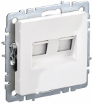 Розетка 2гн комп+комп RJ45+RJ45 с/у белый механизм кат.5е РК10-2-БрБ BRITE IEK (1/10/100)