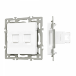 Механизм компьютерной розетки двойной SCT-MPC2-PL-WH (RJ-45, CAT6) (Arlight, -) Механизм компьютерной розетки двойной SCT-MPC2-PL-WH (RJ-45, CAT6) (Arlight, -)