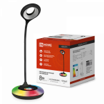 Светильник настольный светодиод 8Вт 6500К 640Лм RGB-подсветка, сенсор-диммер, адаптер черный ССО-21Ч IN HOME (1/32)
