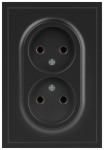 Розетка ЭРА Galaxy 15-2107-05 без заземления двойная 2X2P 16А-250В IP20 антрацит Розетка ЭРА Galaxy 15-2107-05 без заземления двойная 2X2P 16А-250В IP20 антрацит