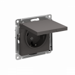 Розетка 1гн с З/К с крыш. шторки с/у базальт механизм 16А AtlasDesign Systeme Electric  (1/15)
