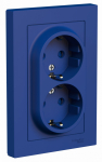 Розетка 2гн с З/К шторки с/у аквамарин AtlasDesign Systeme Electric (1/10)