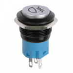 Кнопка антивандальная Ø19 Фикс 12В (2с) ON-OFF зеленая (Противотуманки) REXANT (10/10/50)