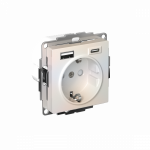 Розетка 1гн c З/К+2хUSB typeА+ typeС с/у жемчуг механизм 16А AtlasDesign Systeme Electric(1)