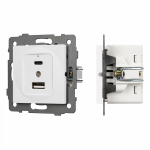 Механизм USB розетки SCT-MUAC-PL-WH-V (5V, 3A, QC4) (Arlight, -)