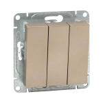 Механизм выключателя, трёхклавишный, шампань Эпика EKF Механизм выключателя, трёхклавишный, шампань Эпика EKF