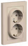 Розетка 2гн с З/К с/у песочный в сборе AtlasDesign Systeme Electric (1/10)
