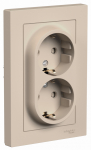 Розетка 2гн с З/К шторки с/у песочный AtlasDesign Systeme Electric (1/10)