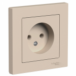 Розетка 1гн без З/К с/у песочный в сборе 16А AtlasDesign Systeme Electric