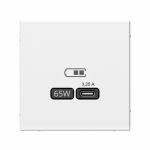 Розетка 1гн USB C с/у белый механизм высокоскор.заряд. QC PD ArtGallery Systeme Electric (1/8/16)