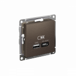 Розетка 2гн USB+USB A+C с/у мокко механизм высокоскор.заряд. QC PD AtlasDesign Systeme Electric