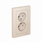 Розетка 2гн без З/К с/у крем в сборе 16А AtlasDesign Systeme Electric (1/15)