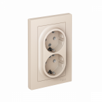 Розетка 2гн с З/К с/у крем в сборе 16А AtlasDesign Systeme Electric (1/10)