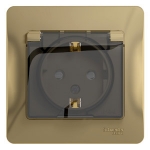 Розетка 1гн с З/К с крыш. шторки с/у титан сборе 16А IP44 Glossa Systeme Electric(1/10)