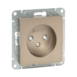 Механизм розетки, 16А, без заземления, со шторками, шампань Эпика EKF