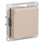 Розетка 1гн с 3/К с крыш. шторки с/у песочный IP20 AtlasDesign Systeme Electric  (1/15)