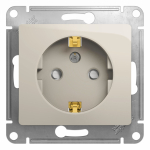 Розетка 1гн с З/К шторки с/у молочный механизм 16А Glossa Schneider Electric  (1/5)