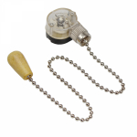Выключатель для настенного светильника c деревянным наконечником "Silver", индивидуальная упаковка, 1 шт. REXANT