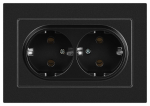 Розетка Intro Accent 6-205-05 2X2P+E Schuko, 16А-250В, IP20, СУ, AL/CU, антрацит