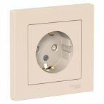 Розетка 1гн с З/К шторки с/у крем в сборе 16А AtlasDesign Systeme Electric (1/15)