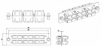 Hyperline FO-FPM-W120H32-6DSC-BL Панель для FO-19BX с 6 SC (duplex) адаптерами, 12 волокон, одномод, 120x32 мм, адаптеры цвета синий (blue)