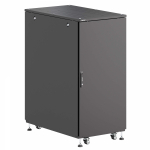 Шкаф напольный разобранный 19   IT-CQE-N 24U 600x1000мм, крыша с вырубкой, сплошная металл и сплошная металл, одинарные боковые панели, черный RAL9005