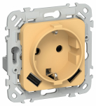 FLITE Роз.с з/к/ш 16А USB AA 3,1А б/к РСЮша11-1-ФлЗ зол. IEK