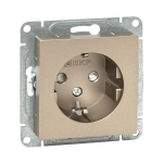 Механизм розетки, 16А, с заземлением, со шторками, шампань Эпика EKF