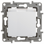 Розетка 1гн с З/К с крыш. шторки с/у белый безвинт.клем. механизм 16А IP44 Etika Legrand  (1/10)