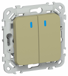 FLITE Выключ. 2-кл. кноп. с инд. 10А ВС12-2-1-ФлО ол. IEK