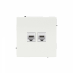 Компьютерная розетка RJ-45 без шторки, кат.6А двойная, KANT, белая магнолия Компьютерная розетка RJ-45 без шторки, кат.6А двойная, KANT, белая магнолия