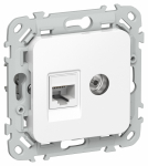 FLITE Роз. 2-я RJ45/TV кат.6 UTP РКТВ6-2-0-ФлБ бел. IEK