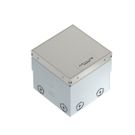 Лючок UDHome2 укомплектованный 2 розетки 2К+З (крышка без выемки под напольное покрытие) 140х140х100 мм (нерж.сталь) монтаж в пол 97-135 мм. Доп. можн