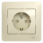 Розетка 1гн с З/К шторки с/у крем в сборе 16А Glossa Schneider Electric  (1/15)