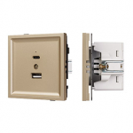 Механизм USB розетки SCT-TENDO-MUAC-SFPL-GD (5V, 3A, QC3) (Arlight, Матовый песочный)