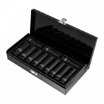 Набор шестигранныx ударныx торцевыx головок, 1/2", 78мм, 12 предметов (10-24мм) металлический кейс KRANZ