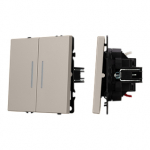 ARL NOBE Выключатель проходной 2 кл подсветка софт-тач кашемир SWT-MKP2-SFPL-L-CA (250V, 10A) (Arlight, -)