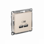 Розетка 2гн USB+USB с/у крем механизм AtlasDesign Systeme Electric (1) Розетка 2гн USB+USB с/у крем механизм AtlasDesign Systeme Electric (1)