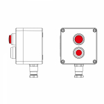 Взрывозащищенный пост управления из полиэстера CPE-P-03-(1xP1R(11)-1xLR(250))-1xKH2MHK(C)1Ex d e IIC Т5 Gb / Ex tb IIIC T95°C DbIP66/КЗ