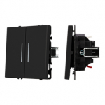 ARL NOBE Выключатель 2 кл подсветка софт-тач черный оникс SWT-MK02-SFPL-L-BK (250V, 10A) (Arlight, -)