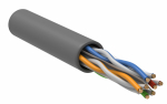 UTP 4PR 23AWG CAT6 информационный (0,55мм медь) solid PVC серый (305м/бухта) ITK (1/1)