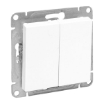 Механизм выключателя, двухклавишный, белый Эпика EKF
