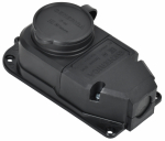 Колодка 1гн с З/К черная каучук с крышкой переносная IP44 GENERICA IEK (1/20/120)